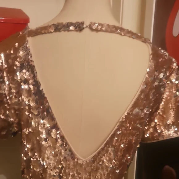 Forever 21 Gold Sequin Mini Dress - Picture 3 of 7